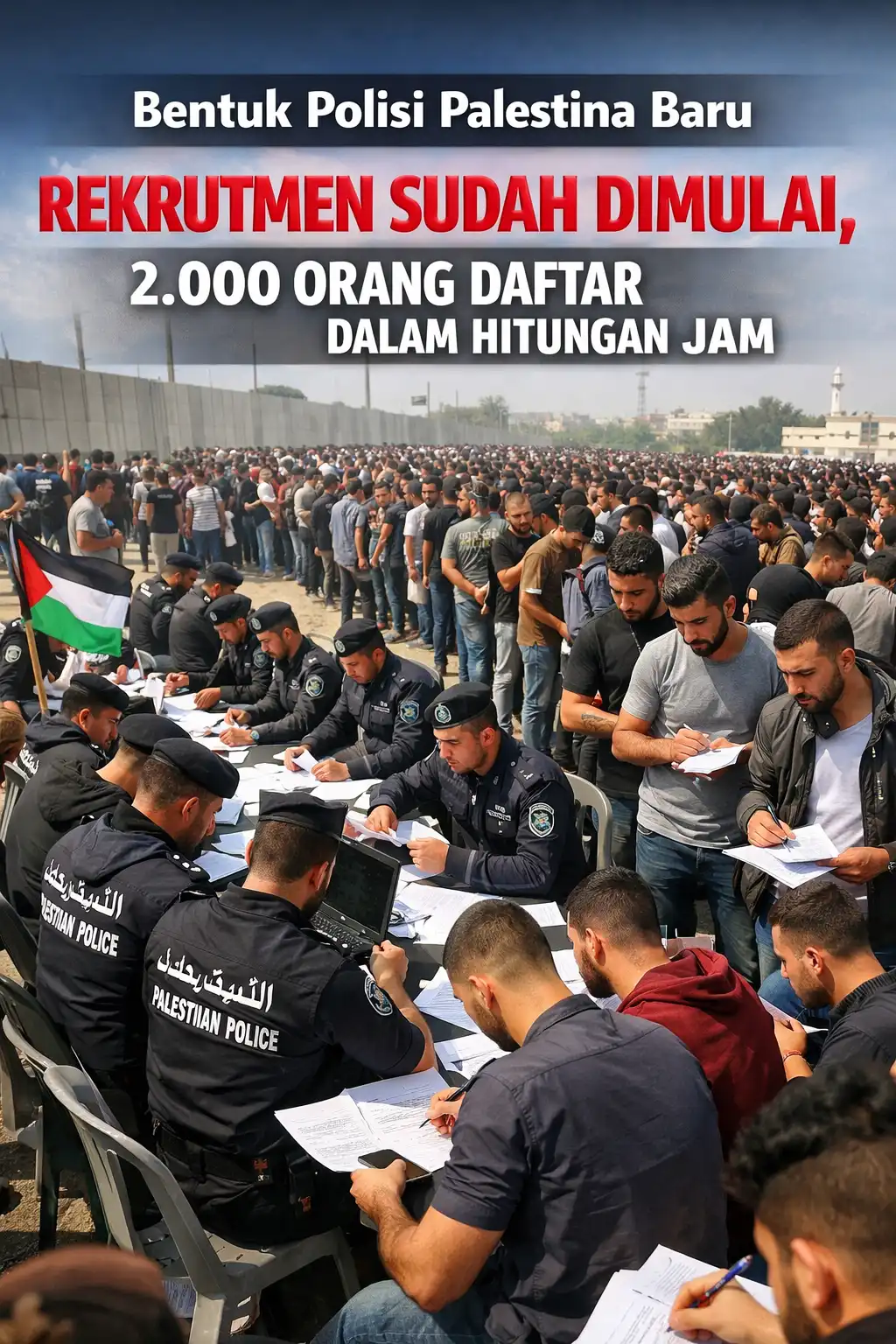 BoP Bentuk Polisi Palestina Baru: Rekrutmen Sudah Dimulai, 2.000 Orang Daftar dalam Hitungan Jam