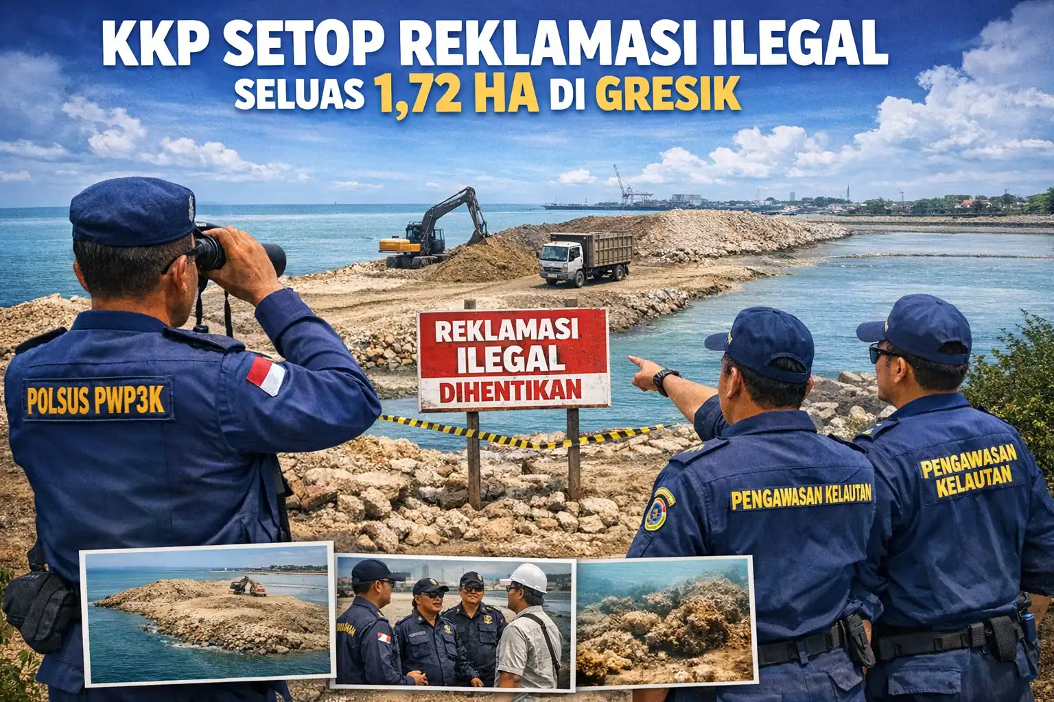 KKP Setop Reklamasi Ilegal Seluas 1,72 Ha di Daerah Gresik