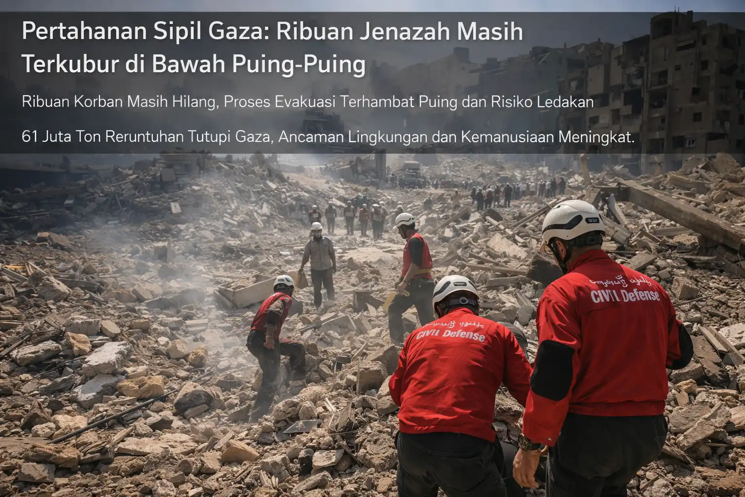 Pertahanan Sipil Gaza: Ribuan Jenazah Masih Terkubur di Bawah Puing-Puing